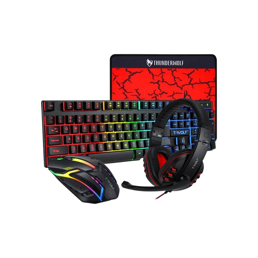 TECHNO TN401-KHMM 4 IN 1 GAMING MOUSE KEYBOARD AND HEADSET COMBO WITH MOUSE PAD (SINGLE JACK )